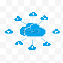 云平台图标图片_蓝色科技云服务平台