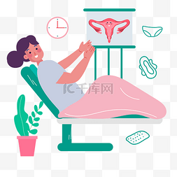 宫颈癌是图片_卡通手绘医疗妇科插画