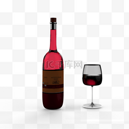 红酒瓶红酒杯葡萄酒酒杯