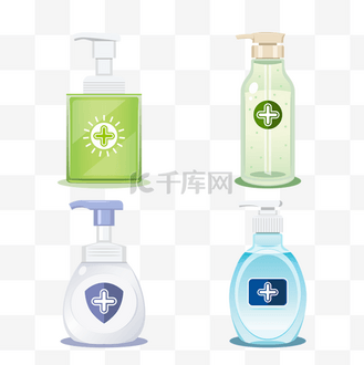 简洁清洁图片素材_彩色洗手液组图