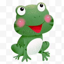 荷塘上的青蛙图片_卡通绿色青蛙