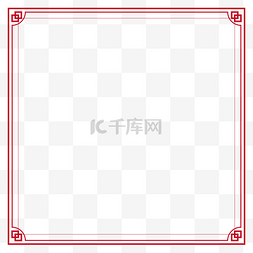 红色中国红边框图片_简约中式复古边框