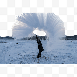 冰天雪地美景图片_冬天泼水成冰风景