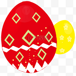 复活节红色黄色彩蛋