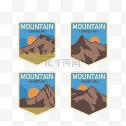 几何户外运动登山贴纸logo