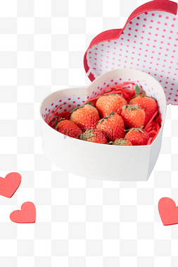 草莓盒子草莓图片_情人节草莓爱心礼盒礼物