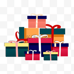 彩色的礼物图片_矢量成堆的礼物盒