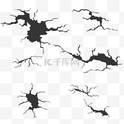 地面缝隙图片_地面裂纹错位裂开崩裂地震