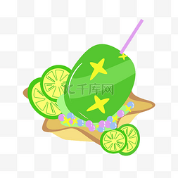 绿色柠檬片雪糕插图