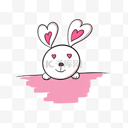 爱心图片_爱心抱着爱心的兔子