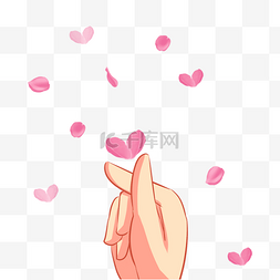 小清新唯美浪漫图片_手绘卡通小清新粉色玫瑰花瓣透明