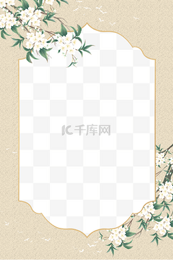 花卉海报图片_中国风古典淡雅边框