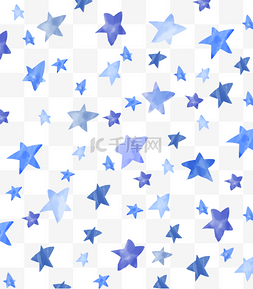 水彩小清新蓝色图片_蓝色水彩星星底纹
