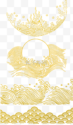 中国波浪海浪底纹