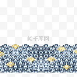 日式的海浪图片_日式简约金色波浪纹
