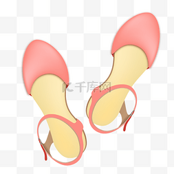 粉色凉鞋装饰插画