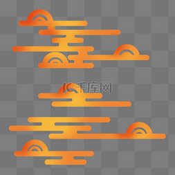 黄色祥云素材图片_黄色线条祥云