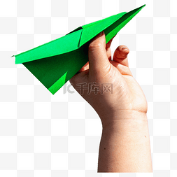 折纸飞机图片_绿色纸飞机