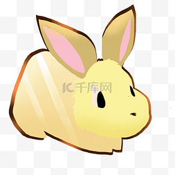 黄色的兔子图片_卡通黄色复活节小兔子