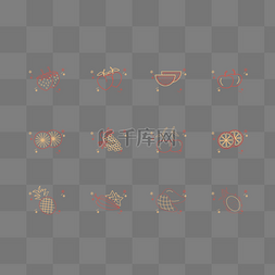 矢量生鲜图标图片_生鲜水果图标组合