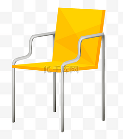 实木椅子插画图片_黄色的家具椅子插画