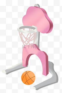 粉色卡通篮球框