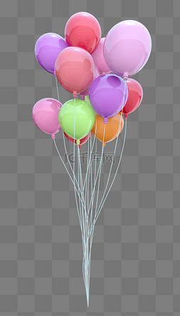 一把彩色气球