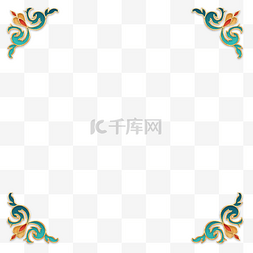 中国风标图片_立体金边复古花纹边框