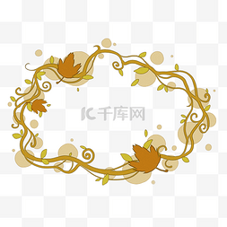 秋天树叶花环边框
