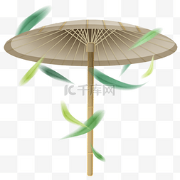 中国风油纸伞竹叶清明清明节
