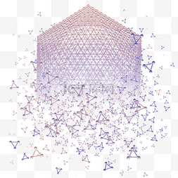 紫色空间抽象几何元素