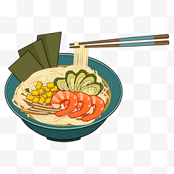 筷子虾图片_一份日本传统拉面