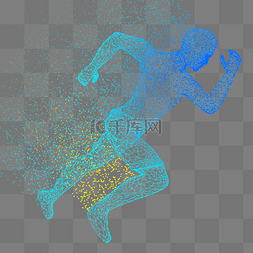 光点线图片_人体奔跑科技运动智能魔幻数据光