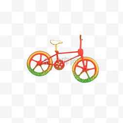 自行车彩色图片_彩色创意圆弧自行车元素