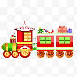 圣诞送礼图片_圣诞送礼物火车
