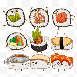 可爱饭团表情图片_寿司可爱卡通日式美食