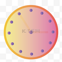 时间钟表刻度图片_彩色圆弧时间钟表插画
