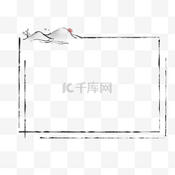 中国纹理框图片_中式山水水墨边框
