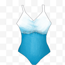 蓝白色的女式泳衣