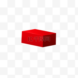 红色立体盒子元素