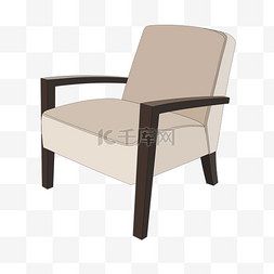 米色沙发图片_靠椅单人沙发插画