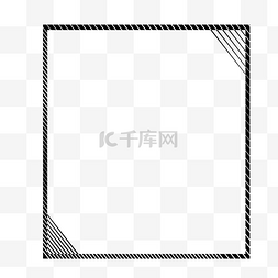 线条斜纹图片_黑色斜纹长方形简约边框