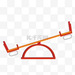 犀牛跷跷板图片_儿童节跷跷板插画