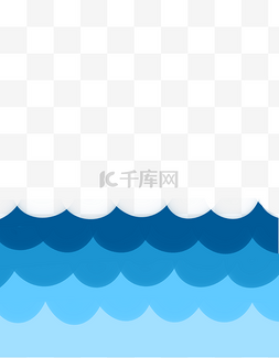 冲浪浪花图片_平面风卡通蓝色海浪