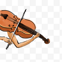 水墨风拉小提琴