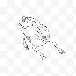 frog clipart black and white 可爱青蛙跳