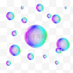 透明圆形泡泡图片_透明彩色泡泡