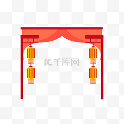 新年舞台春节舞台图片_新年中式灯笼边框