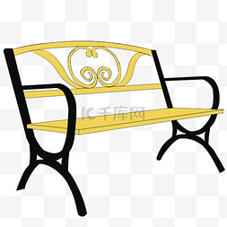 卡通黄色公园椅子