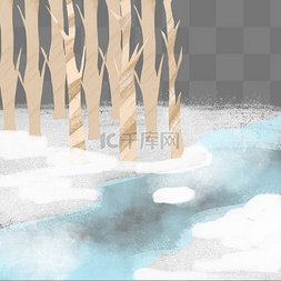 冰河素材图片_立冬树林雪景